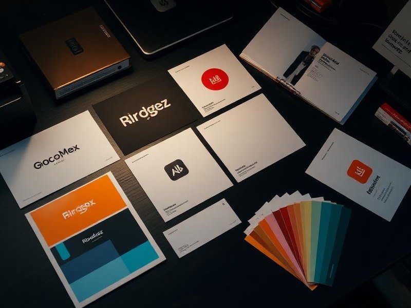 Brand identity moodboard and colour swatches