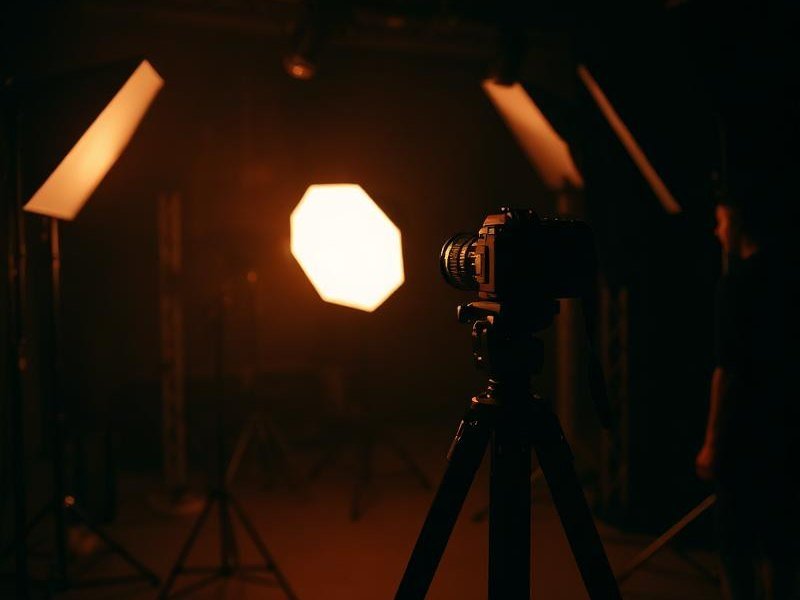 Photographer shooting a product setup